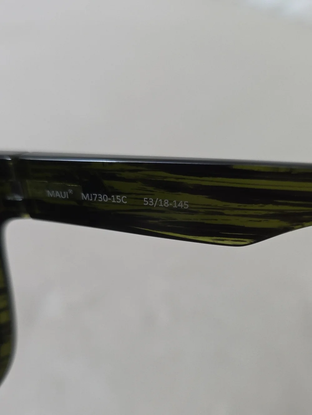 Maui Jim MJ730-15C Polarized Sunglasses Black Green Woodgrain 53-18-145